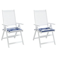 Cuscini per Sedia 2 pz Strisce Bianche e Blu 40x40x3 cm Tessuto 361011