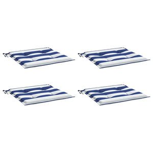 Cuscini per Sedia 4 pz Strisce Bianche e Blu 40x40x3 cm Tessutocod mxl 70438