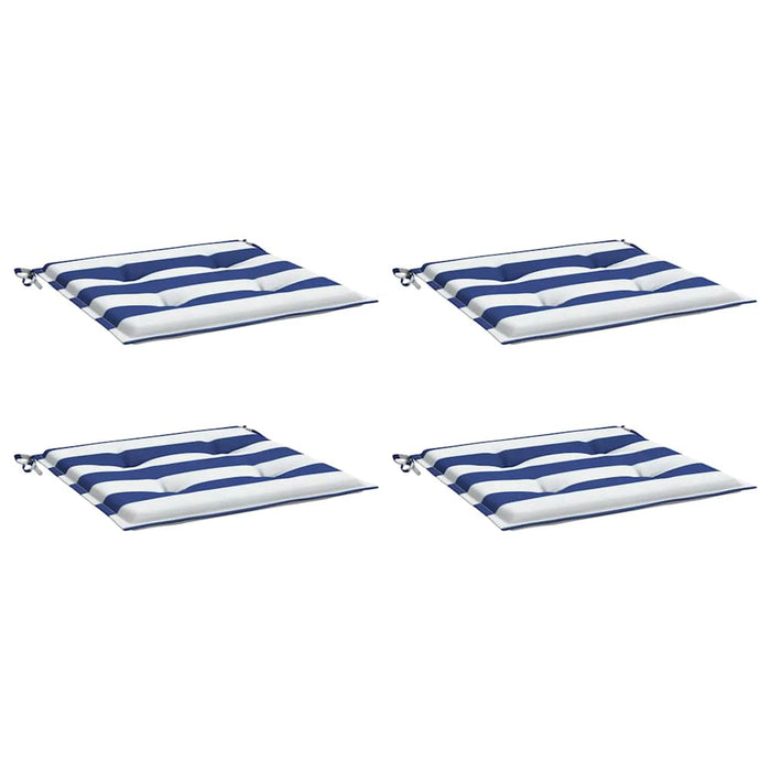 Cuscini per Sedia 4 pz Strisce Bianche e Blu 40x40x3 cm Tessutocod mxl 70438