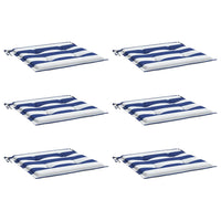 Cuscini per Sedia 6 pz Strisce Bianche e Blu 40x40x3 cm Tessutocod mxl 94485