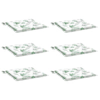 Cuscini per Sedia 6 pz Motivo a Foglie 40x40x3 cm Tessuto 361022