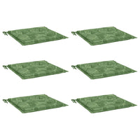 Cuscini per Sedia 6 pz Motivo a Foglie 40x40x4 cm Tessuto
