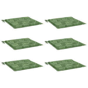 Cuscini per Sedia 6 pz Motivo a Foglie 40x40x4 cm Tessuto