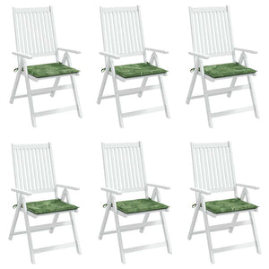 Cuscini per Sedia 6 pz Motivo a Foglie 40x40x4 cm Tessuto