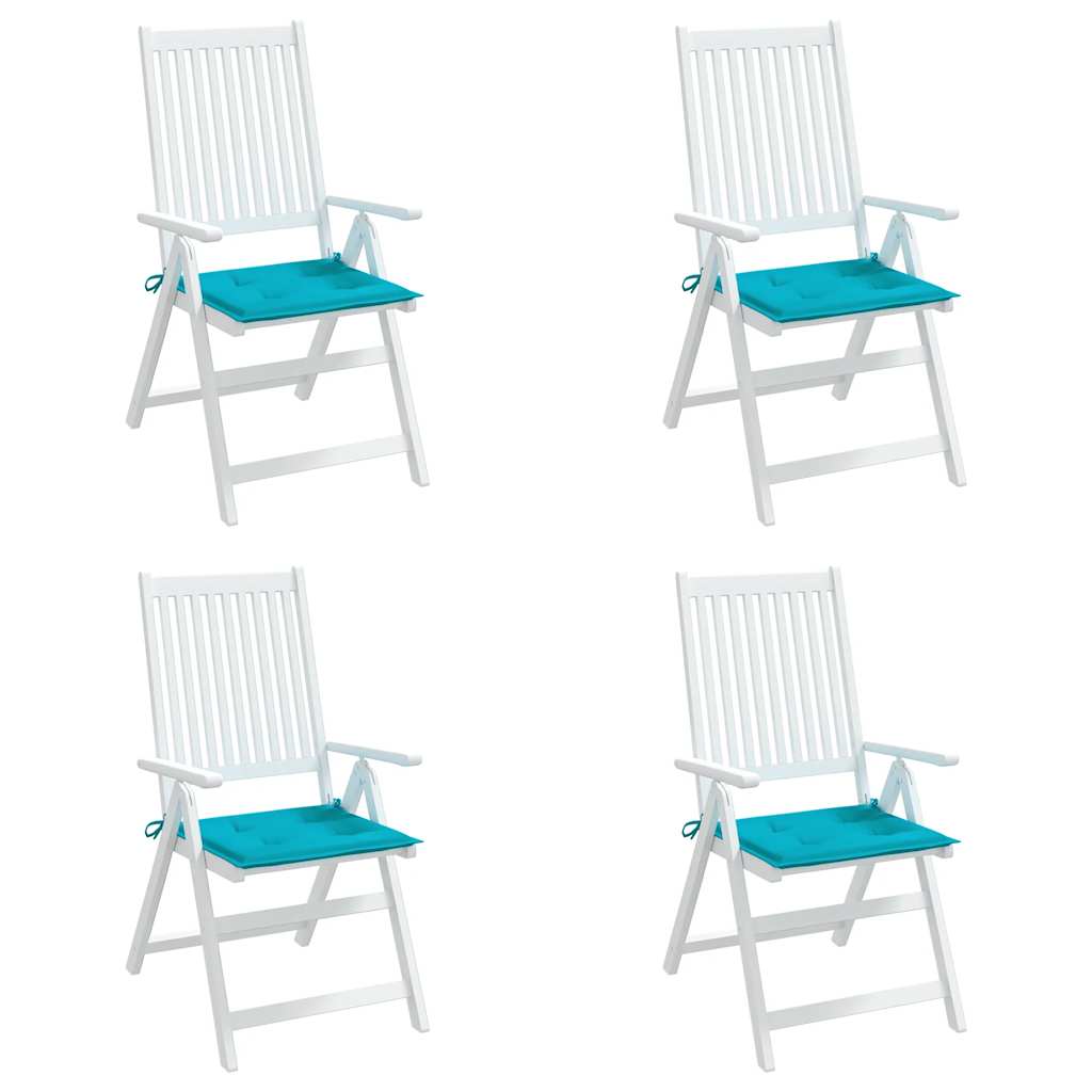 Cuscini per Sedia 4 pz Turchese 40x40x4 cm in Tessuto