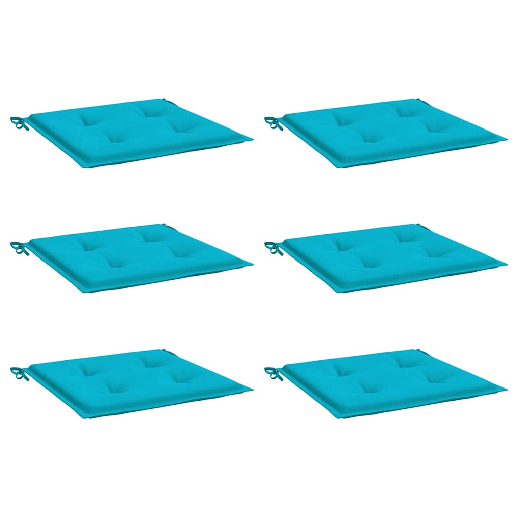 Cuscini per Sedia 6 pz Turchese 40x40x4 cm in Tessuto