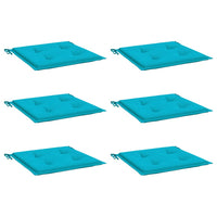 Cuscini per Sedia 6 pz Turchese 40x40x4 cm in Tessuto