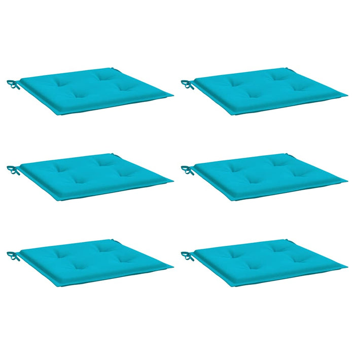 Cuscini per Sedia 6 pz Turchese 40x40x4 cm in Tessuto