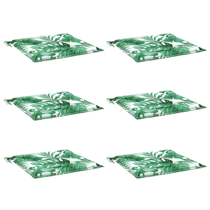 Cuscini per Sedia 6 pz Motivo a Foglie 50x50x3 cm in Tessutocod mxl 94468