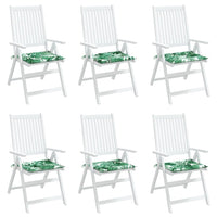 Cuscini per Sedia 6 pz Motivo a Foglie 50x50x3 cm in Tessuto 361070