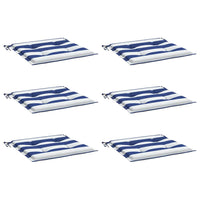 Cuscini per Sedia 2pz Strisce Bianche e Blu 50x50x3 cm Tessutocod mxl 94475