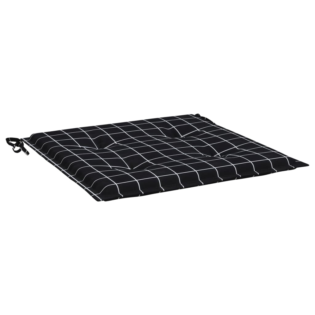Cuscini per Sedia 4 pz Motivo a Quadri Nero 50x50x3cm Tessuto 361081