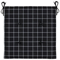 Cuscini per Sedia 4 pz Motivo a Quadri Nero 50x50x3cm Tessuto 361081