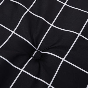 Cuscini per Sedia 4 pz Motivo a Quadri Nero 50x50x3cm Tessuto 361081