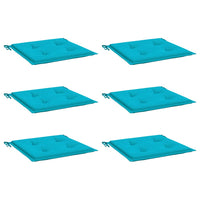 Cuscini per Sedia 6 pz Turchese 50x50x4 cm in Tessuto