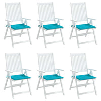 Cuscini per Sedia 6 pz Turchese 50x50x4 cm in Tessuto