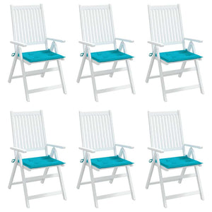 Cuscini per Sedia 6 pz Turchese 50x50x4 cm in Tessuto