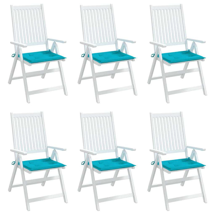 Cuscini per Sedia 6 pz Turchese 50x50x4 cm in Tessuto