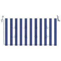 Cuscino Panca Giardino Bianco e Blu 120x50x4 cm Tessuto Oxford 361135
