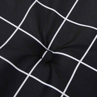 Cuscino Panca Giardino a Quadri Nero 120x50x4cm Tessuto Oxford 361136