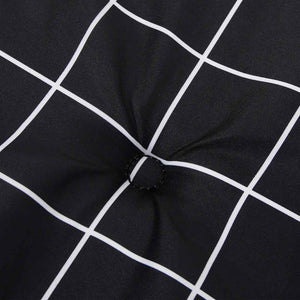 Cuscino Panca Giardino a Quadri Nero 120x50x4cm Tessuto Oxford 361136