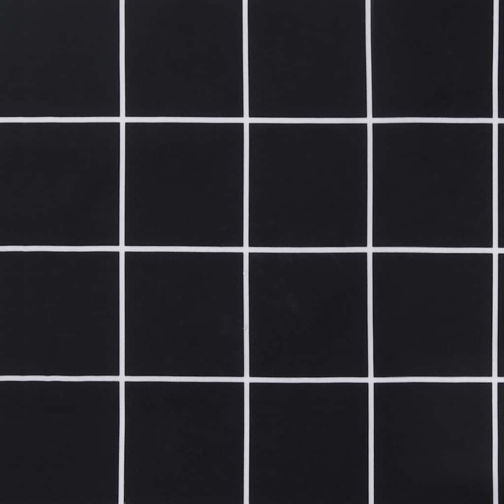 Cuscino Panca Giardino a Quadri Nero 120x50x4cm Tessuto Oxford 361136
