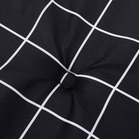 Cuscino Panca Giardino a Quadri Nero 150x50x4 cm Tessuto Oxford 361158