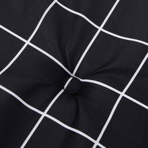 Cuscino Panca Giardino a Quadri Nero 150x50x4 cm Tessuto Oxford 361158