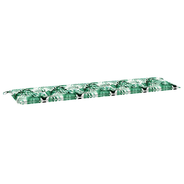 vidaXL Cuscino per Panchina da Giardino Floral Verde 180 x 50 x 4 cm