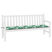vidaXL Cuscino per Panchina da Giardino Floral Verde 180 x 50 x 4 cm