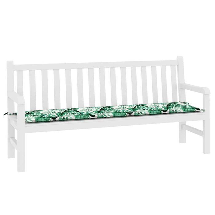 vidaXL Cuscino per Panchina da Giardino Floral Verde 180 x 50 x 4 cm