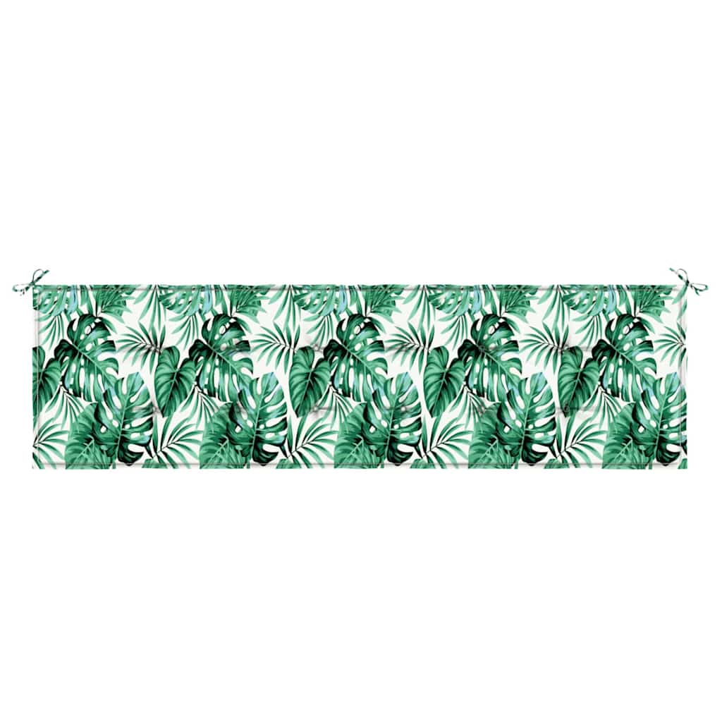 vidaXL Cuscino per Panchina da Giardino Floral Verde 180 x 50 x 4 cm