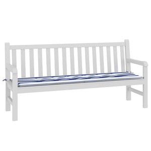 vidaXL Cuscino per Panchina da Giardino Blu e bianco 180 x 50 x 4 cm