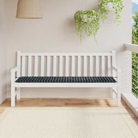 vidaXL Cuscino per Panchina da Giardino Plaid Nero 180 x 50 x 4 cm