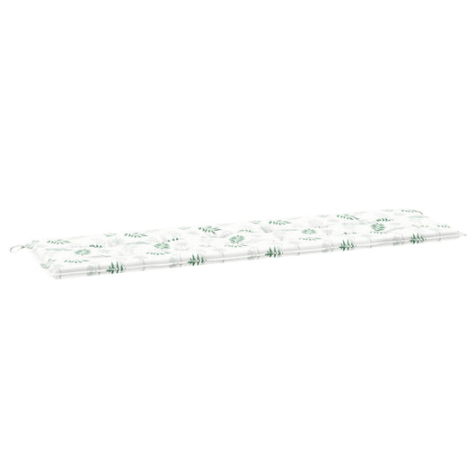 Cuscino per Panchina da Giardino Bianco e verde 180 x 50 x 4 cm 361182