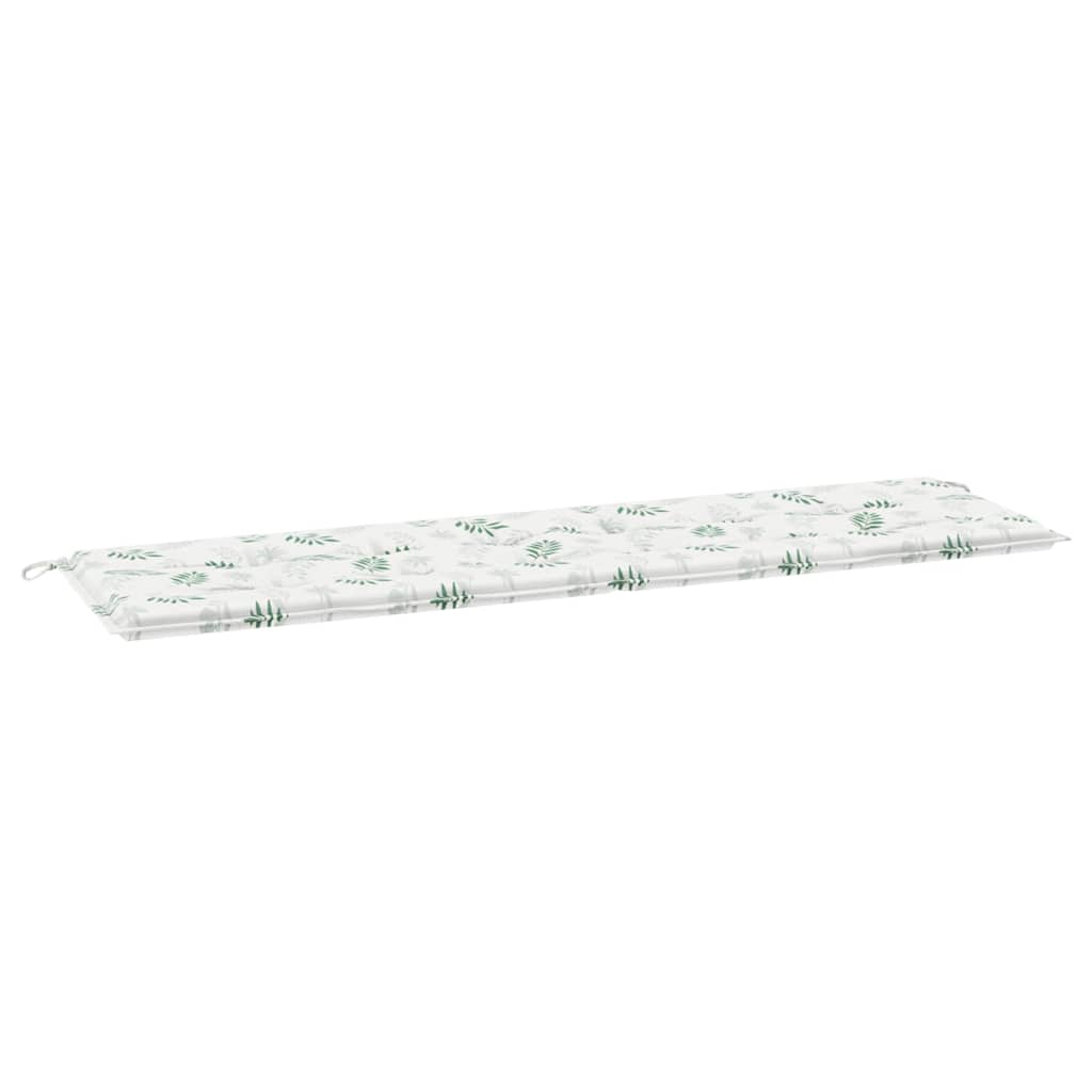 vidaXL Cuscino per Panchina da Giardino Bianco e verde 180 x 50 x 4 cm