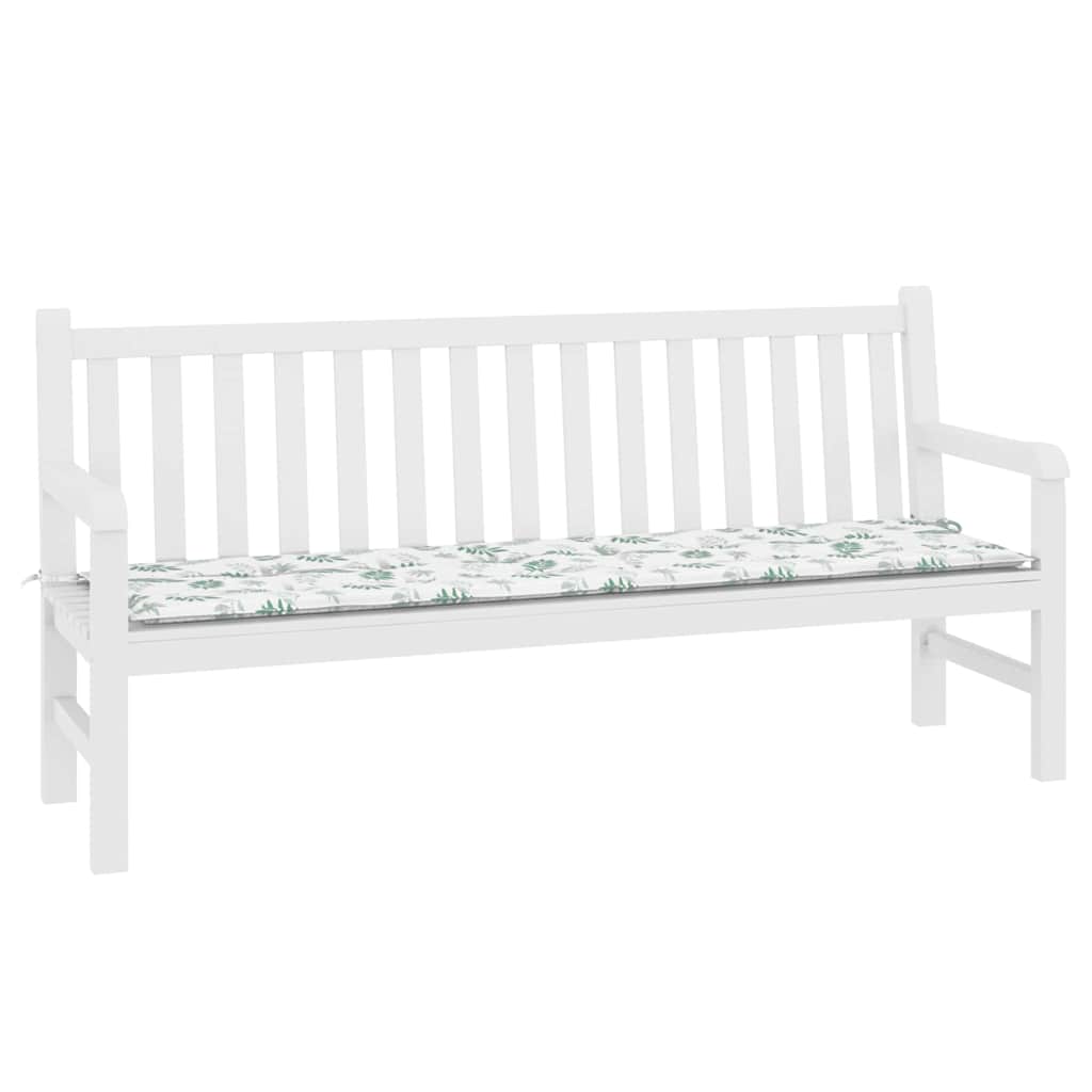 Cuscino per Panchina da Giardino Bianco e verde 180 x 50 x 4 cm 361182