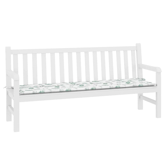 Cuscino per Panchina da Giardino Bianco e verde 180 x 50 x 4 cm 361182
