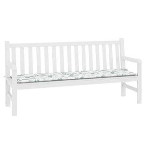 vidaXL Cuscino per Panchina da Giardino Bianco e verde 180 x 50 x 4 cm