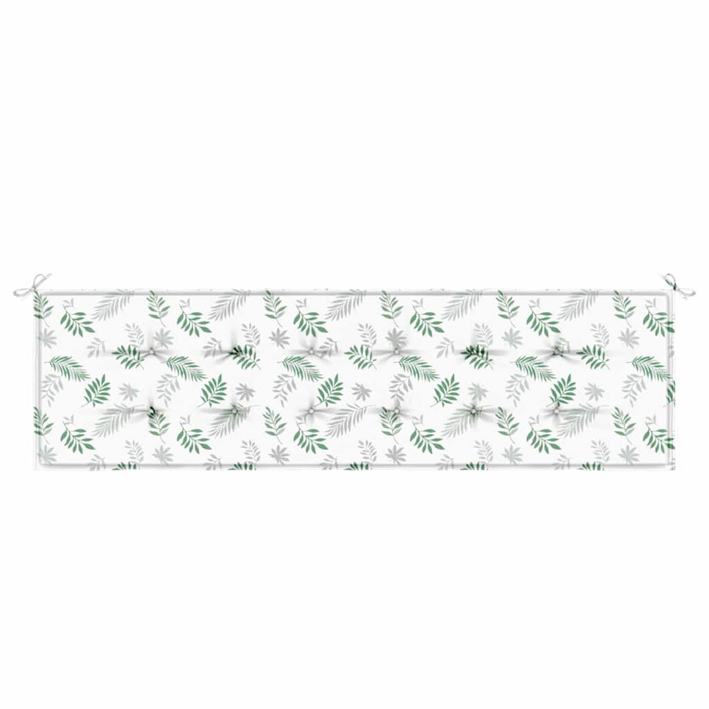 vidaXL Cuscino per Panchina da Giardino Bianco e verde 180 x 50 x 4 cm