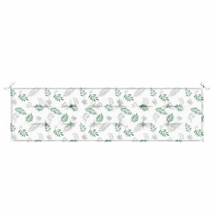vidaXL Cuscino per Panchina da Giardino Bianco e verde 180 x 50 x 4 cm