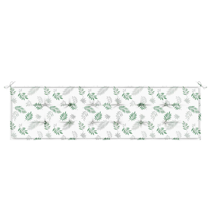 Cuscino per Panchina da Giardino Bianco e verde 180 x 50 x 4 cm 361182