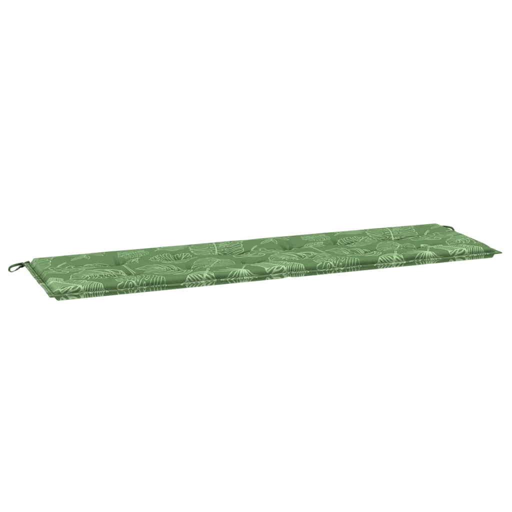 vidaXL Cuscino per Panchina da Giardino Floral Verde 180 x 50 x 4 cm