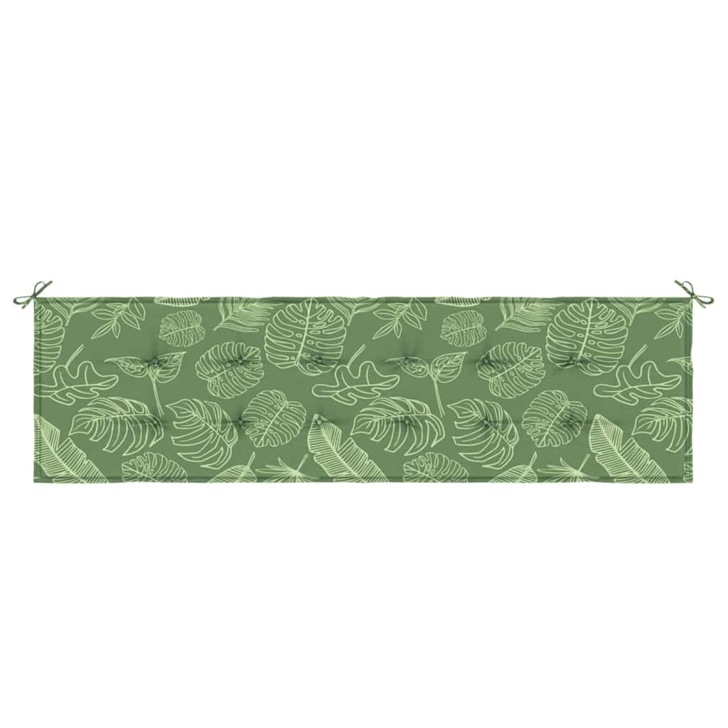 vidaXL Cuscino per Panchina da Giardino Floral Verde 180 x 50 x 4 cm