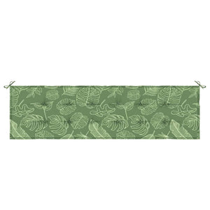 vidaXL Cuscino per Panchina da Giardino Floral Verde 180 x 50 x 4 cm