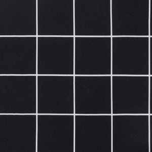Cuscino Panca Giardino Motivo a Quadri Nero 200x50x4 cm Tessuto