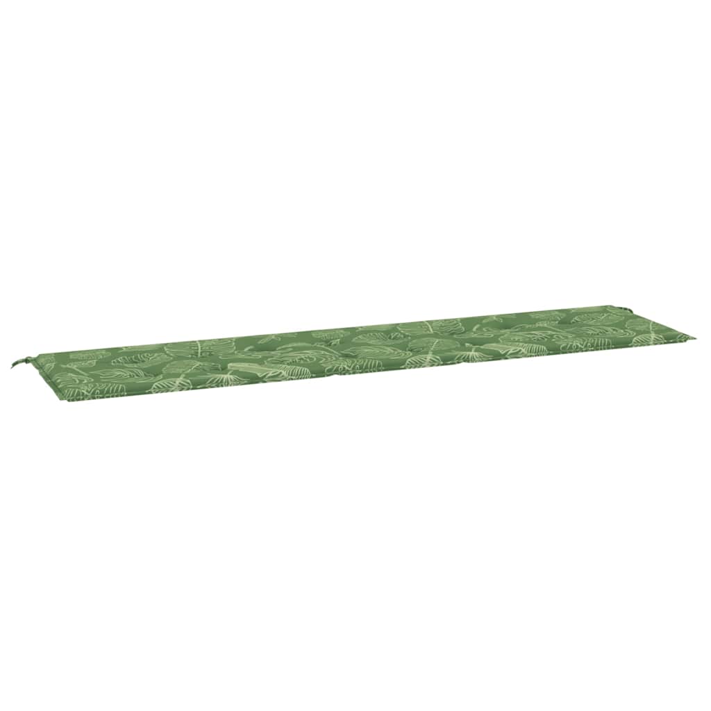 Cuscino Panca da Giardino Motivo a Foglie 200x50x4 cm Tessuto 361205