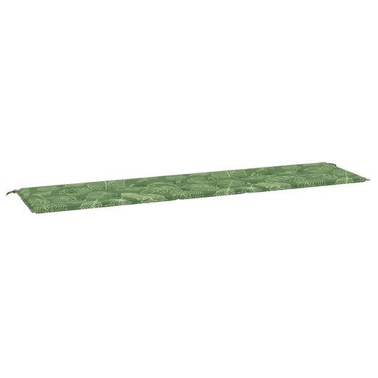 Cuscino Panca da Giardino Motivo a Foglie 200x50x4 cm Tessuto 361205
