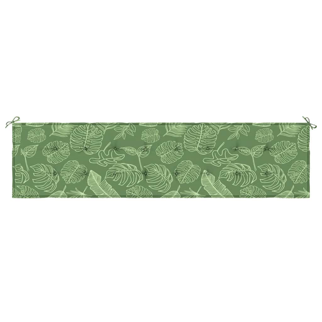 Cuscino Panca da Giardino Motivo a Foglie 200x50x4 cm Tessuto 361205