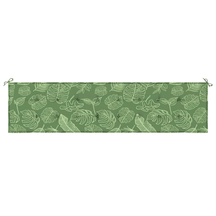 Cuscino Panca da Giardino Motivo a Foglie 200x50x4 cm Tessuto 361205